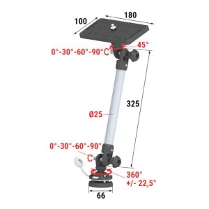 Площадка монтажная на палубу быстросъемная с удлинителем 250 мм