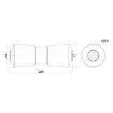 Ролик подкильный 200мм, черный ПВХ