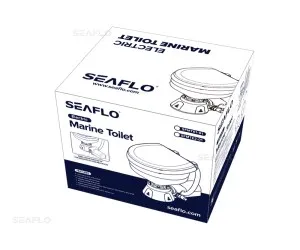 Унитаз судовой керамический 12В (компакт) сиденье из дерева с эмалевым покрытием