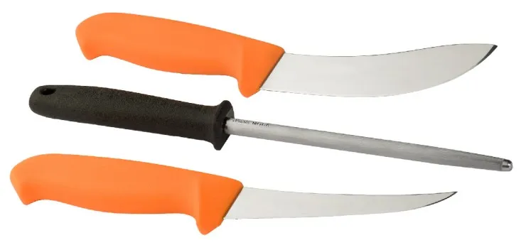 Охотничий набор HuntingSet 3000 Orange (2 ножа, заточка, чехол) (12098)