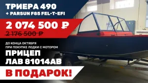 Лодка Триера 490 с мотором Parsun F85 FEL-T-EFI
