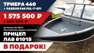 Лодка Триера 460 с мотором Parsun F60 FEL-T-EFI