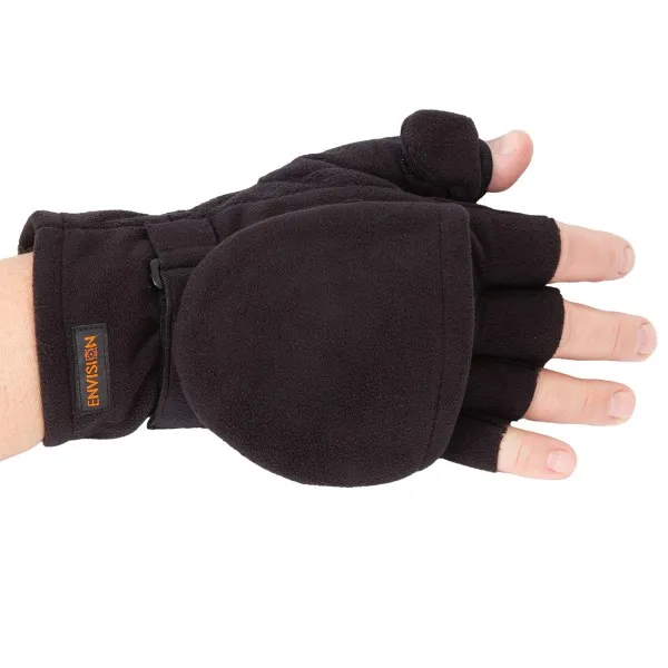 Перчатки с откидным верхом для рыбалки,черные