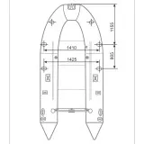 Тент 1Д на лодку 330-340 с носовым отверстием (Серый)