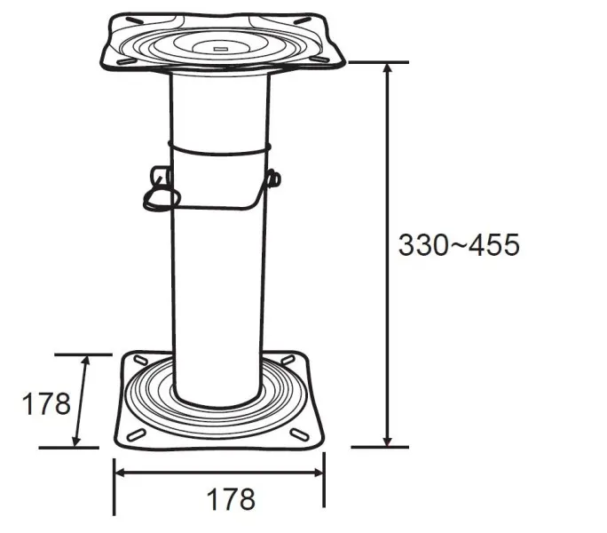 Стойка под кресло регулируемая (33-45 см.),сталь