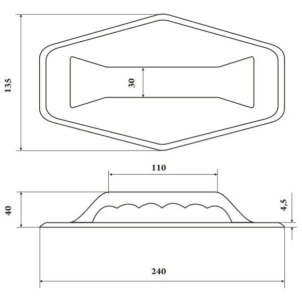 Ручка для переноски ШЕСТИУГОЛЬНИК (Черный)