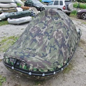 Тент 2Д на лодку 360-390 c отверстием (Камо)