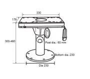 Стойка под кресло со слайдером (33 см.),алюминий