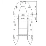 Тент 2Д на лодку 360-390 c отверстием (Камо)