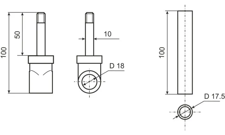Уключина - поворотный шарнир (Черный)