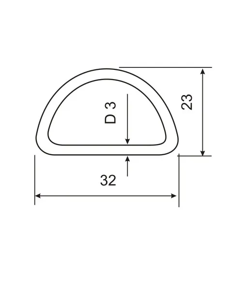 D-кольцо, сталь, 25 мм