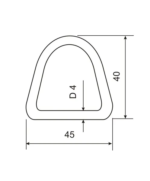 D-кольцо, сталь, 45 мм