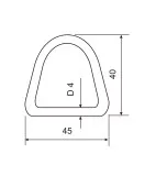 D-кольцо, сталь, 45 мм