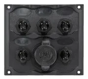 Панель с пятью выключателями и гнездом прикуривателя