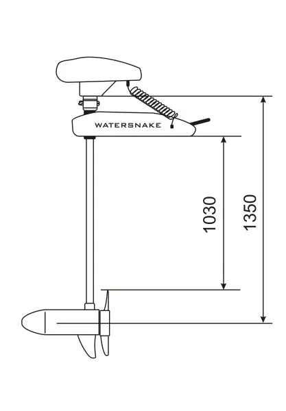 Носовой электромотор с функцией "якорь" WaterSnake Geo-Spot 12 вольт 65 lbs/54"