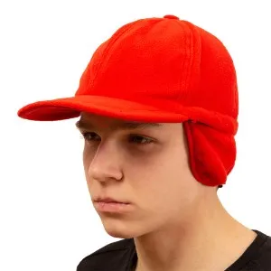 Кепка для рыбалки флисовая,красная