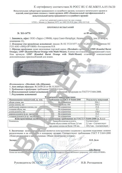 Нож Mora Kansbol (S) Burnt Orange Multi-Mount