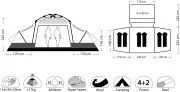 Палатка быстросборная 6-местная 4+2 CAMP