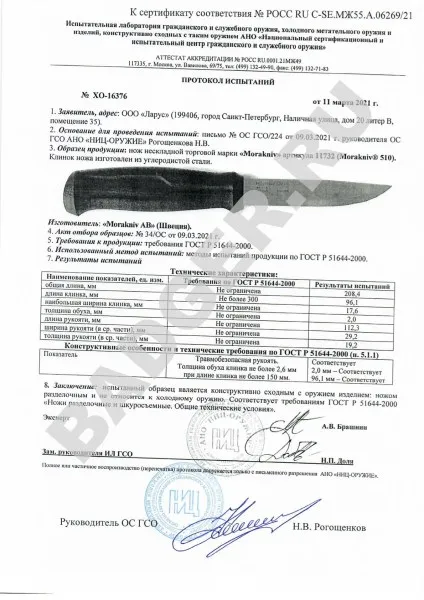Нож Mora 510 (C) Black