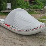 Тент 1Д на лодку 330-340 с носовым отверстием (Серый)