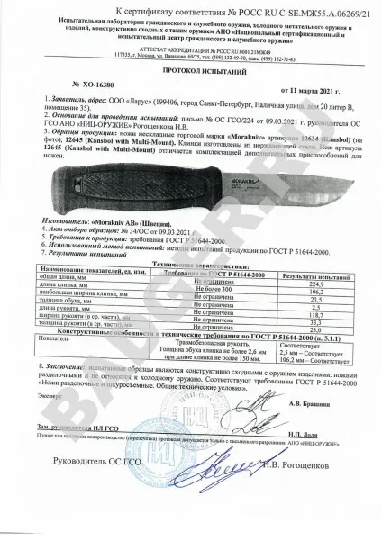 Нож Mora Kansbol (S) Green Multi-Mount