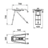Платформа носовая диам.32мм + роульс +трап 3 ступени белые