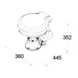 Унитаз судовой керамический 360х445, в комплекте с электр.помпой 12В